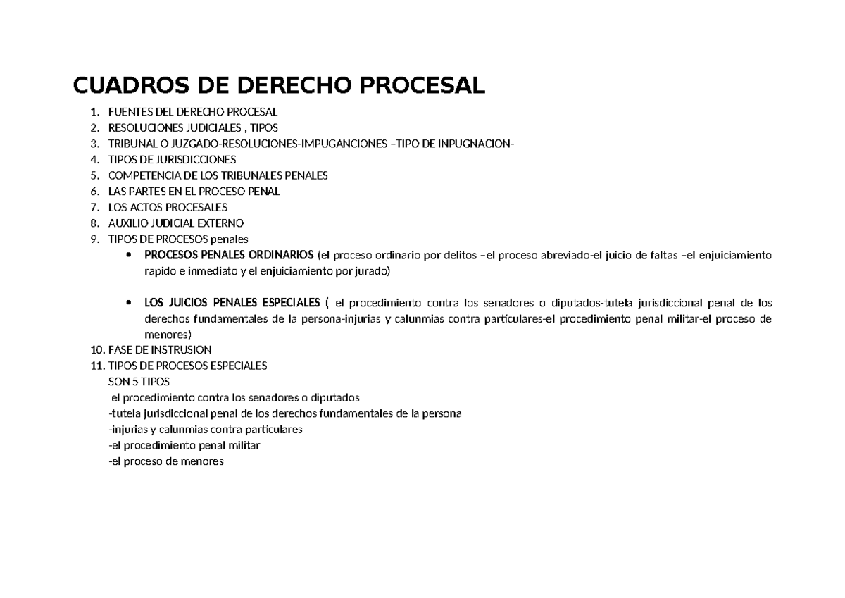 Cuadros Comparativos Cuadros De Derecho Procesal 1 Fuentes Del