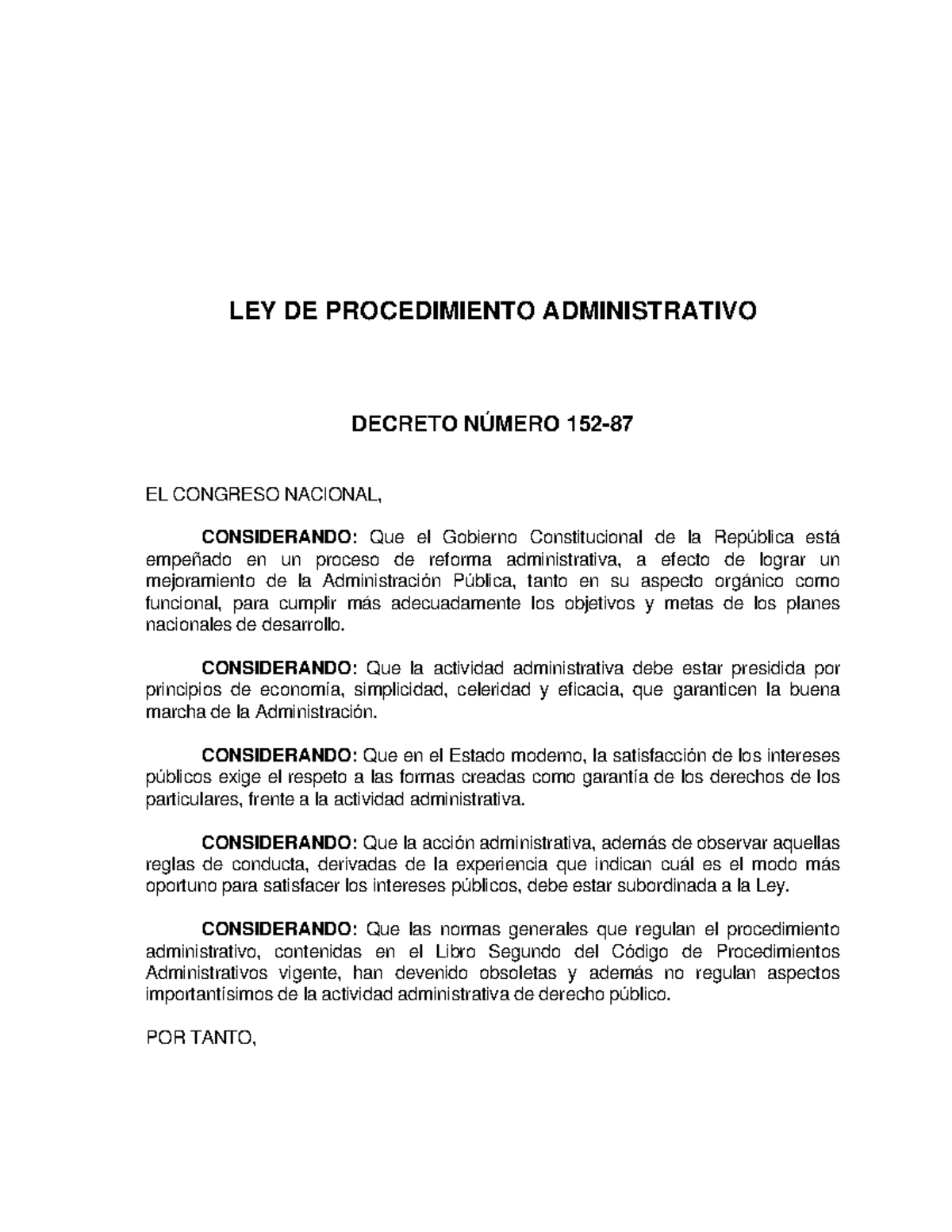 Ley De Procedimiento Administrativo - LEY DE PROCEDIMIENTO ...