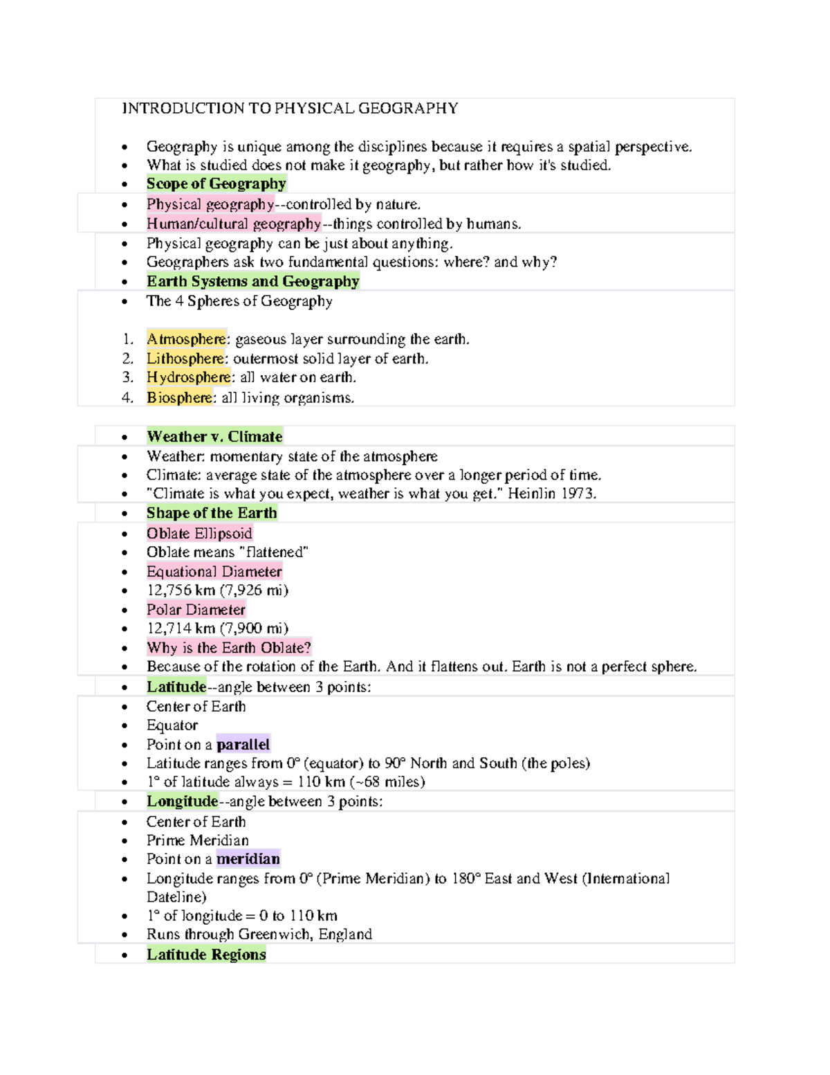 Introduction To Physical Geography - INTRODUCTION TO PHYSICAL GEOGRAPHY ...