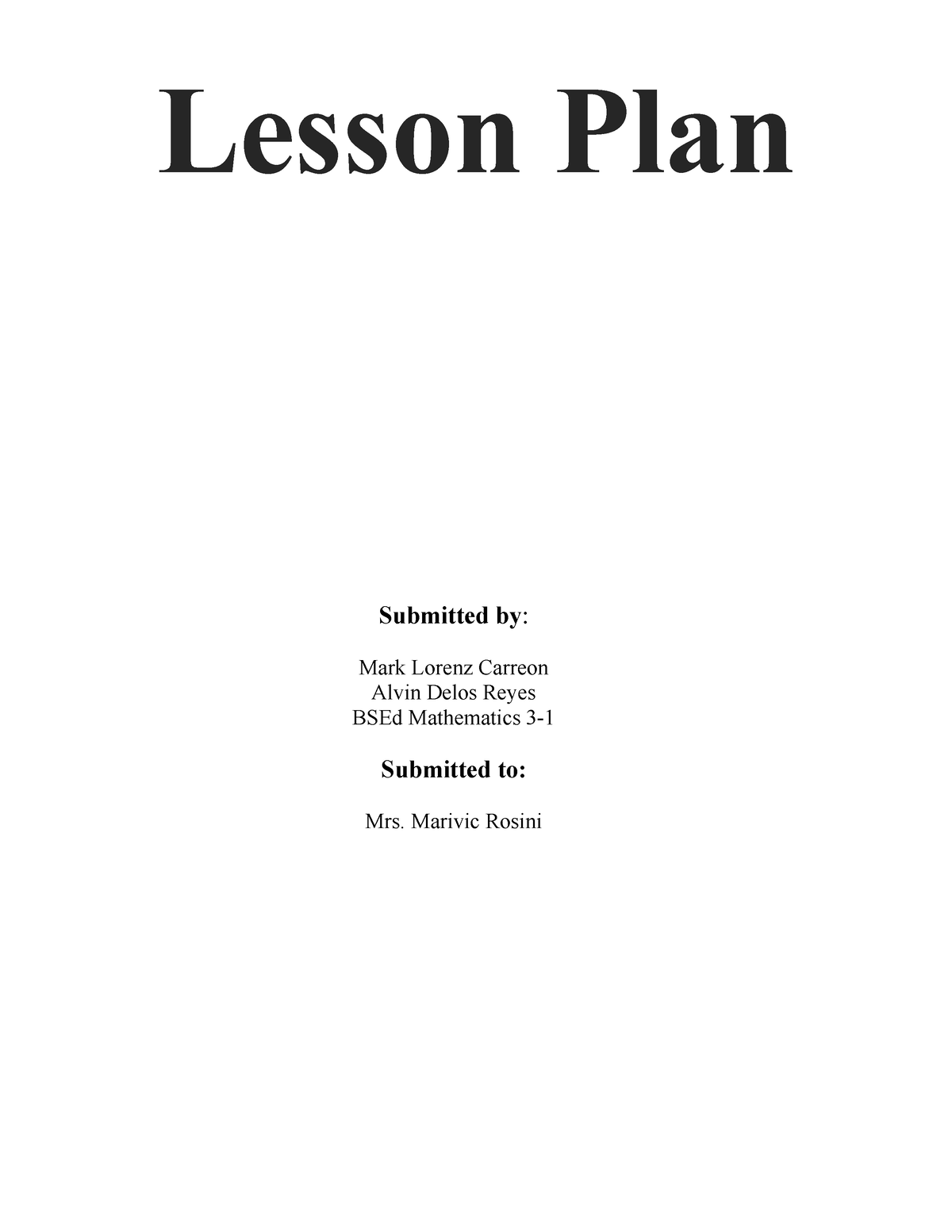 Geometric Sequence Lesson Plan - Lesson Plan Submitted by : Mark Lorenz ...