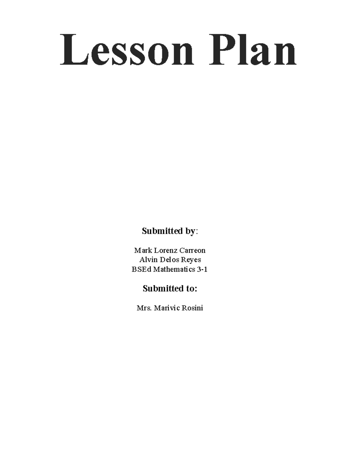 Geometric Sequence Lesson Plan - Lesson Plan Submitted by : Mark Lorenz ...