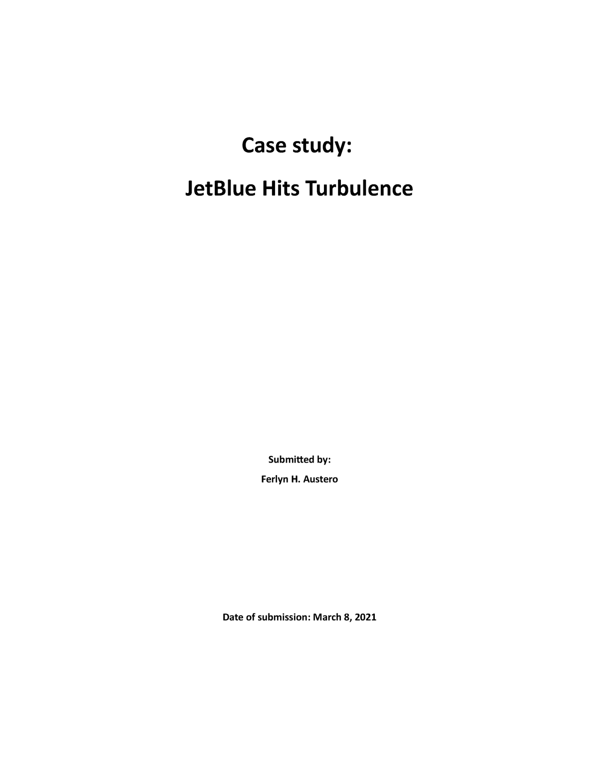 jetblue hits turbulence case study answers