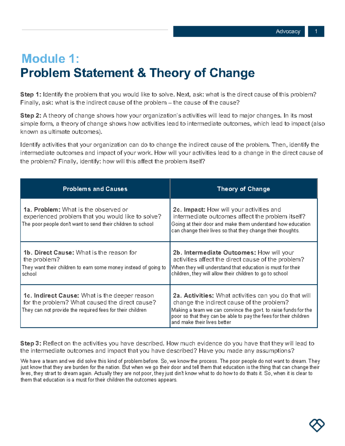 Module+1+Problem+Statement+Theory+of+Change - CRJ 441 - CSN - Studocu