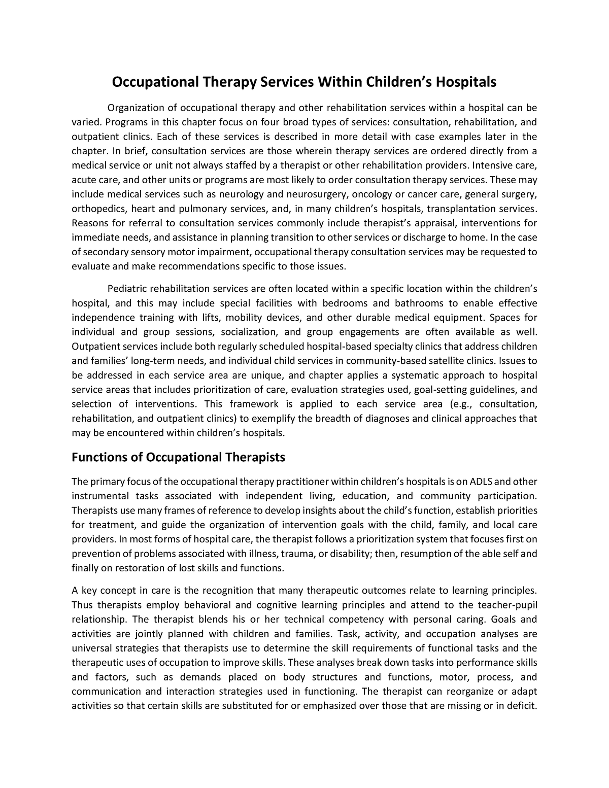 occupational therapy dissertation pdf