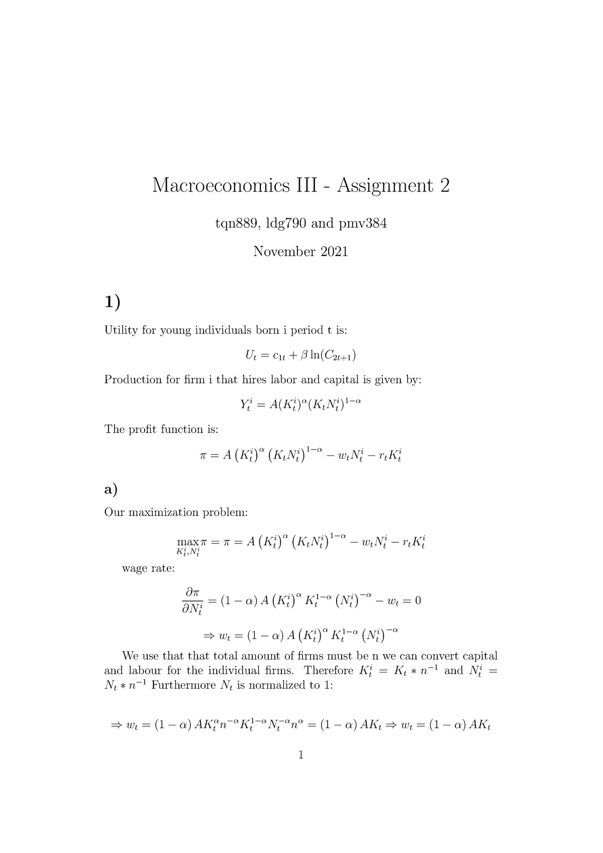 macroeconomics iii assignment 2