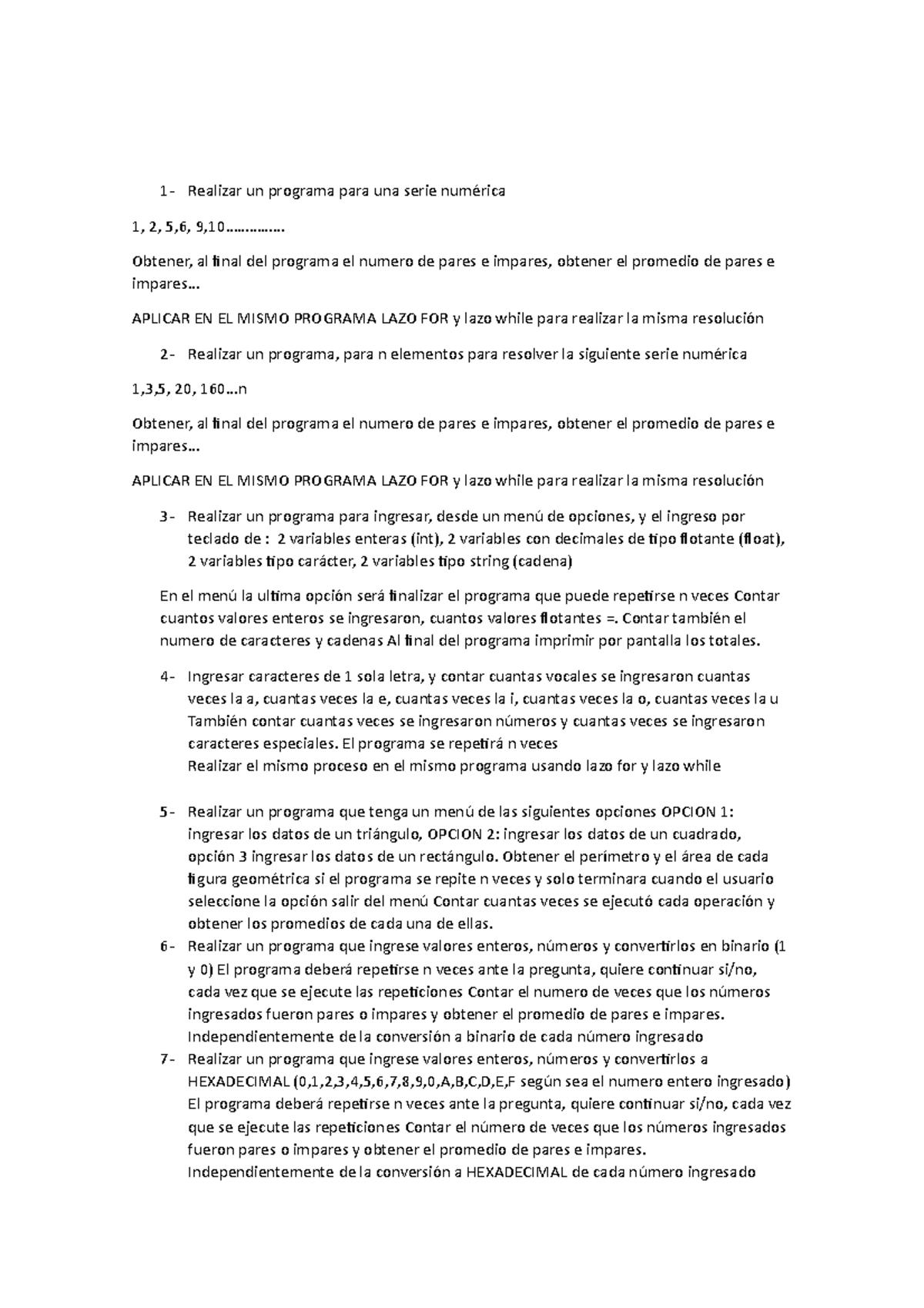 Tarea Sentencia DE Control Aplicadas Santiago Garcia 1D - 1- Realizar ...