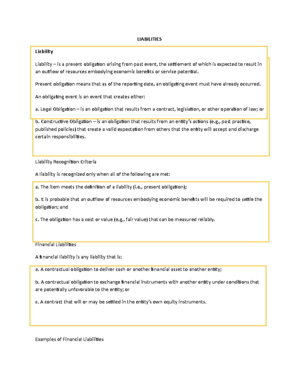Liabilities - LIABILITIES Liability Liability – is a present obligation ...