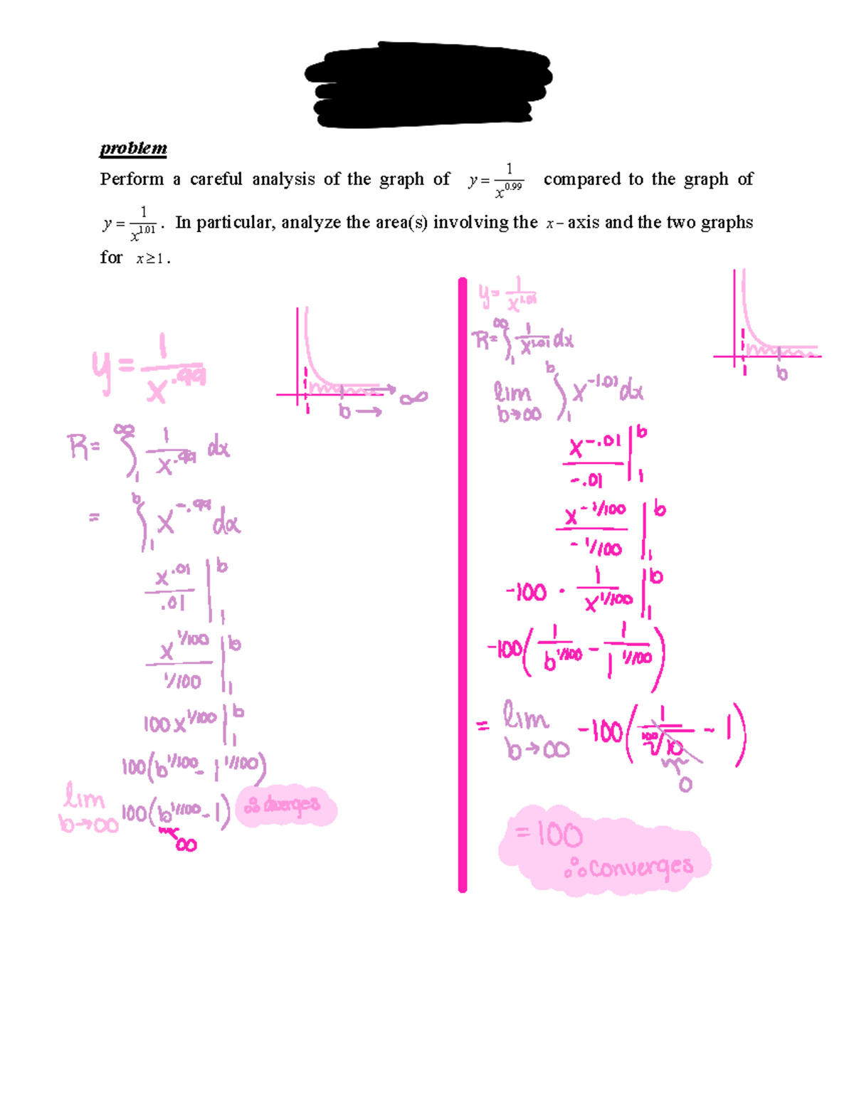 Improper Integrals Part 3 Ball High School A Calculus Bc Improper