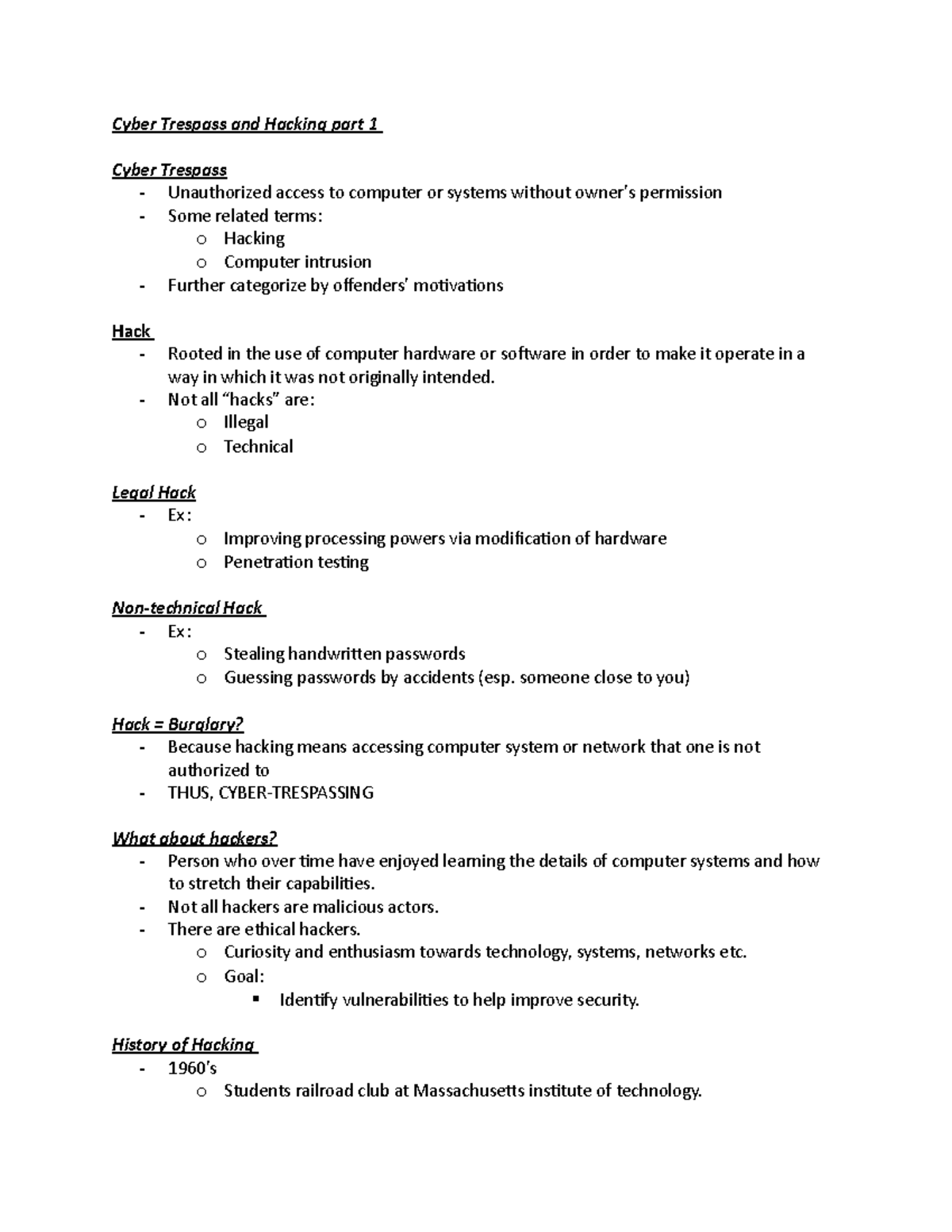 Cyber trepass and hacking part 1 - Cyber Trespass and Hacking part 1 ...