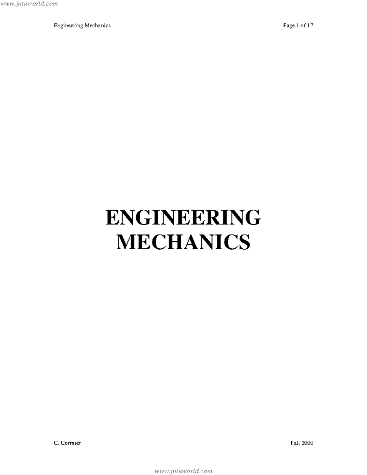 Engineering Mechanics Engineering Mechan - Engineering Mechanics Page 1 ...