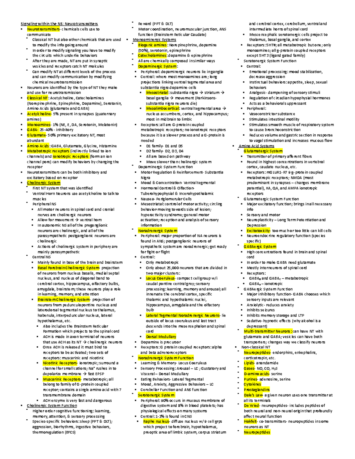 Exam 2 Cheat Sheet- BBC - Exam 2 Review - Linda Gorman - Signaling ...