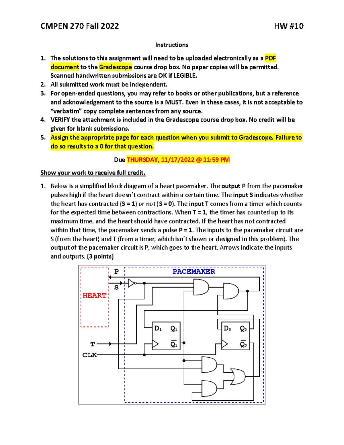 HW #10 - Assignments - CMPEN 270 Fall 2022 HW Instructions The ...