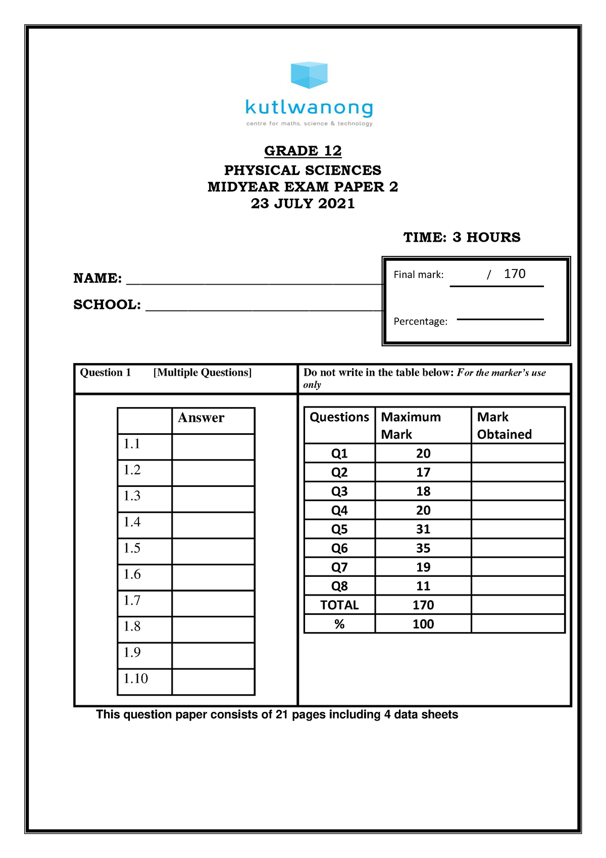 kutlwanong-1st-full-p2-2021-grade-12-physical-sciences-midyear-exam