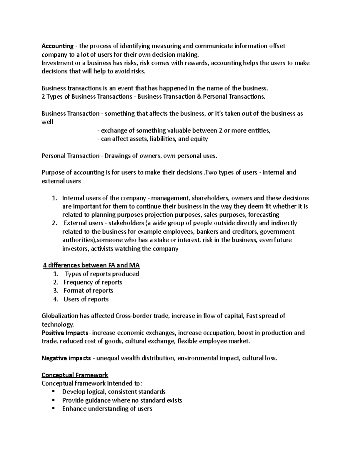 BU1002 Topic 1 Lecture Notes - Accounting - The Process Of Identifying ...