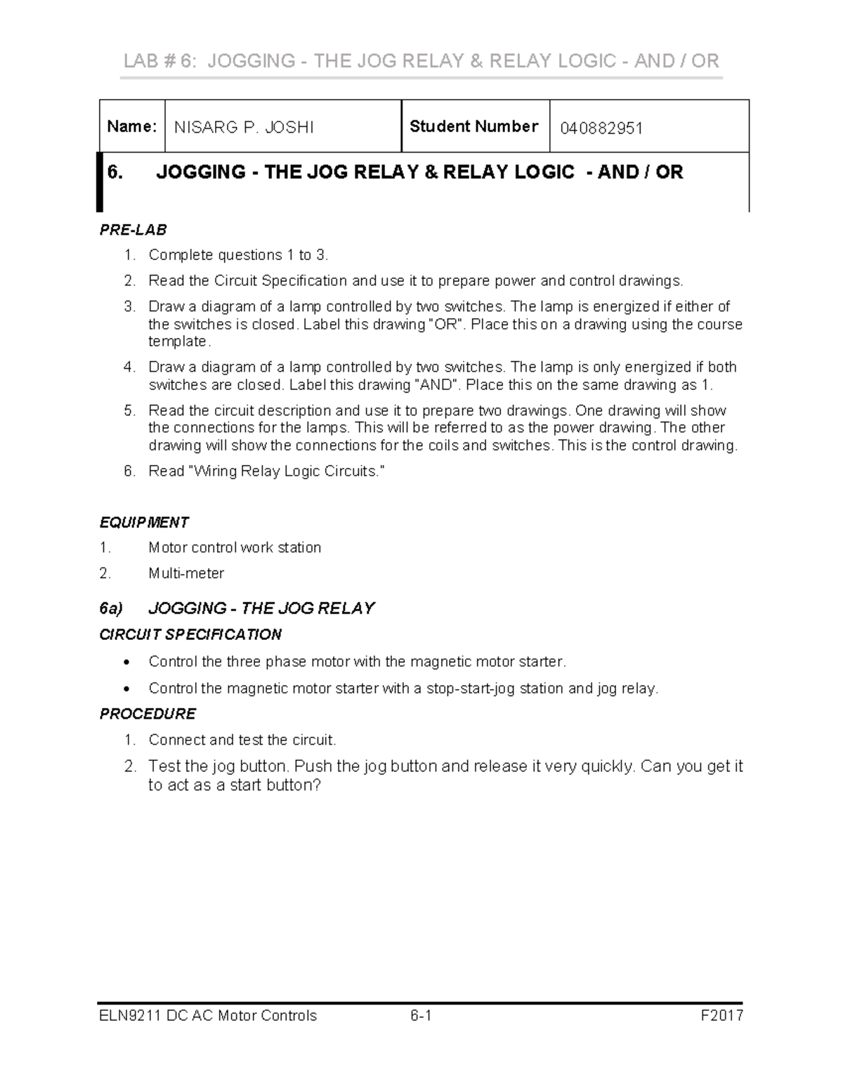 Jog Circuits – Basic Motor Control