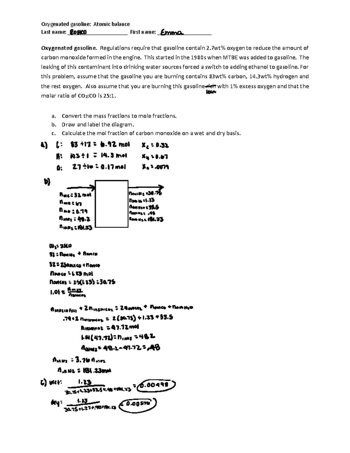 Assignment+%237c+combustion+of+oxygenated+gasoline - Oxygenated ...