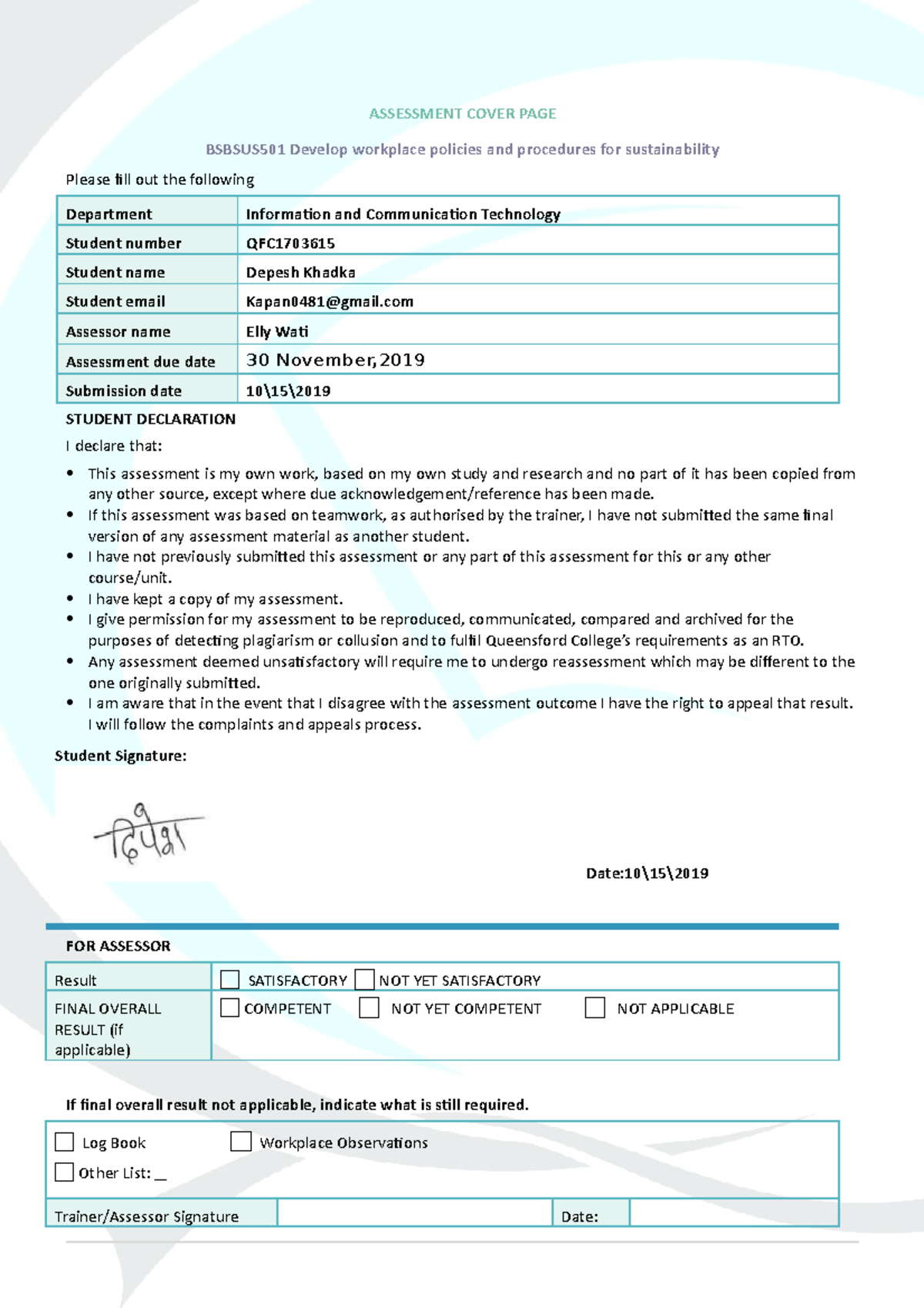 Bsbsus 501 Assessment Workbook V2 modified (Auto Recovered ...