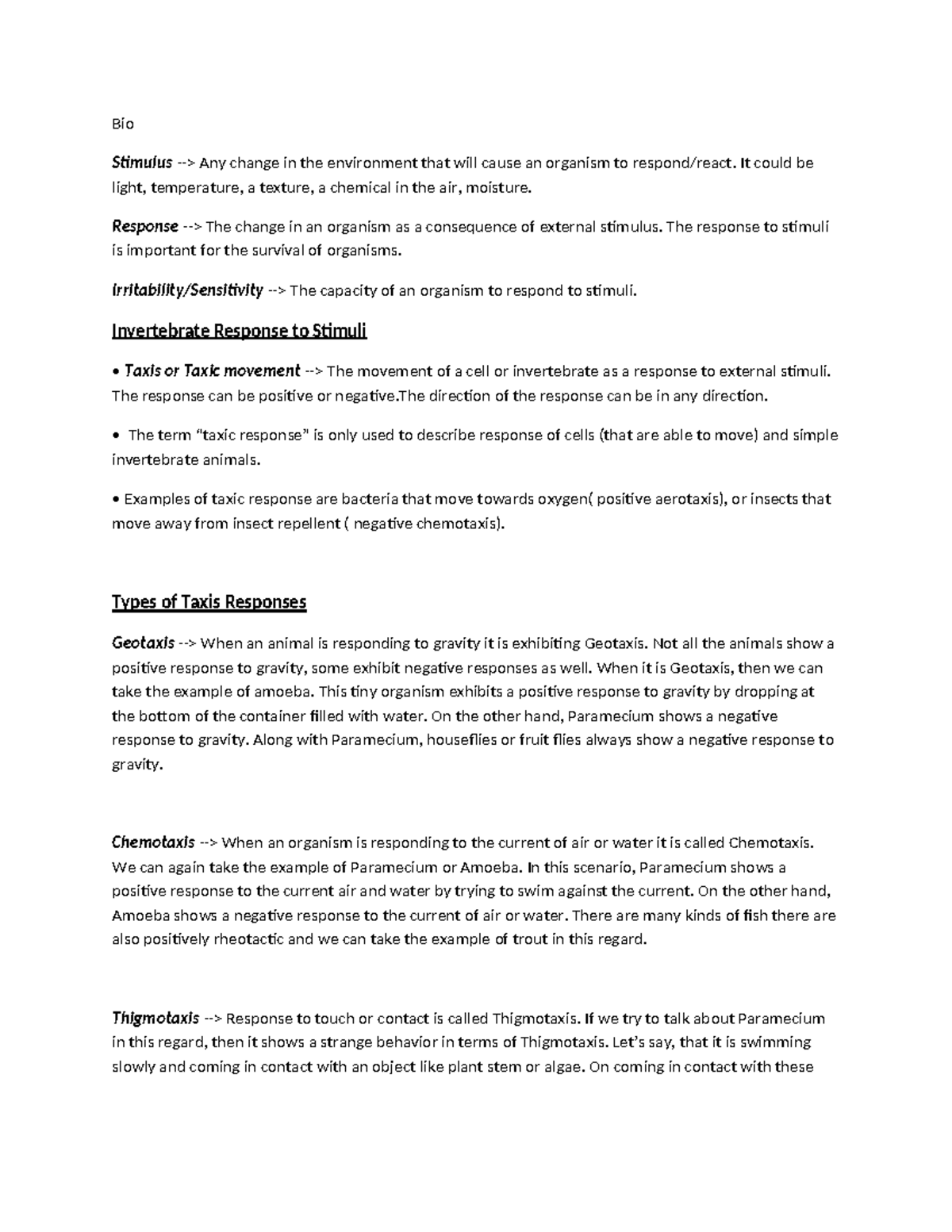 Bio- Taxis and tropism - Powerpoint describing living things reaction ...