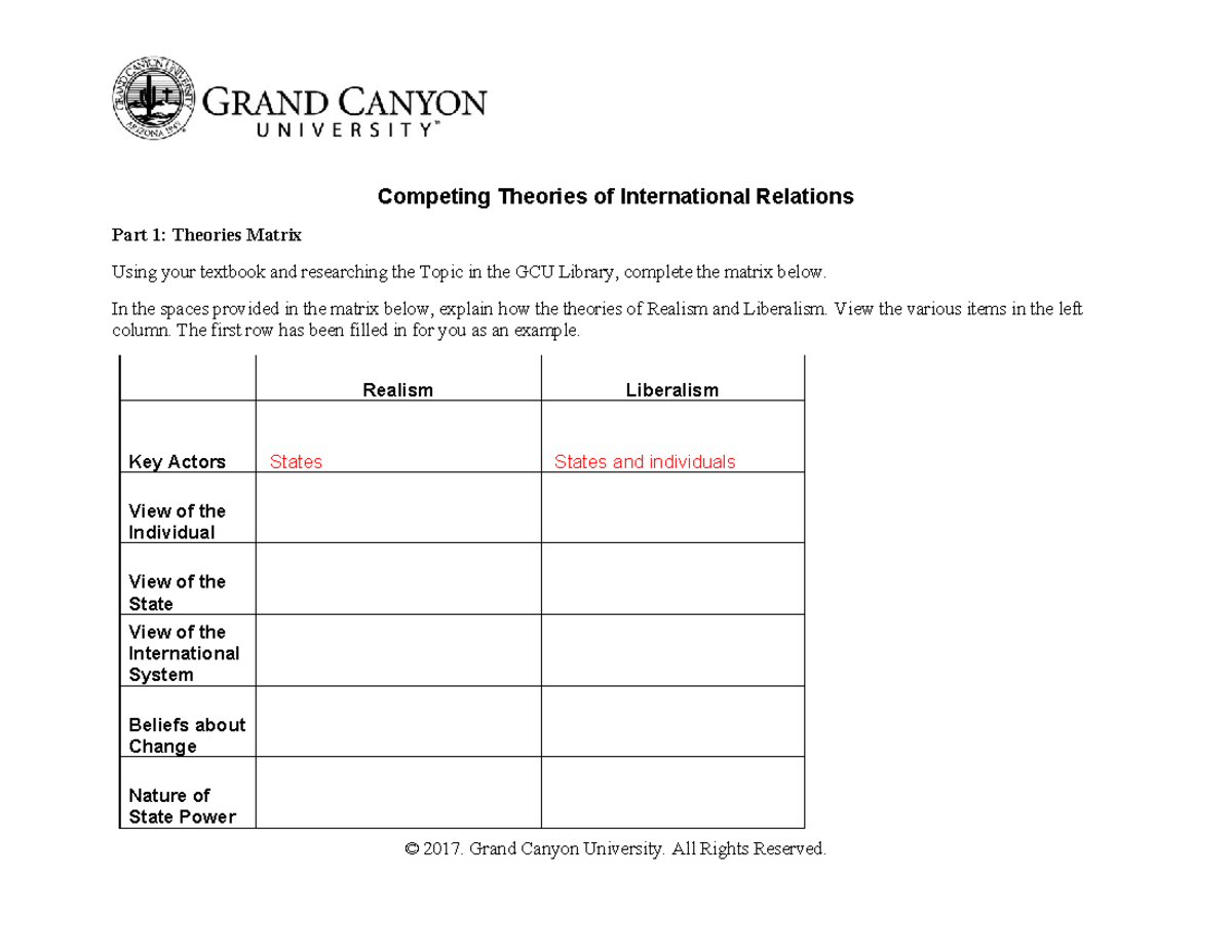 GOV-210 Topic 2 Worksheet 1 4 22 - Competing Theories of International ...