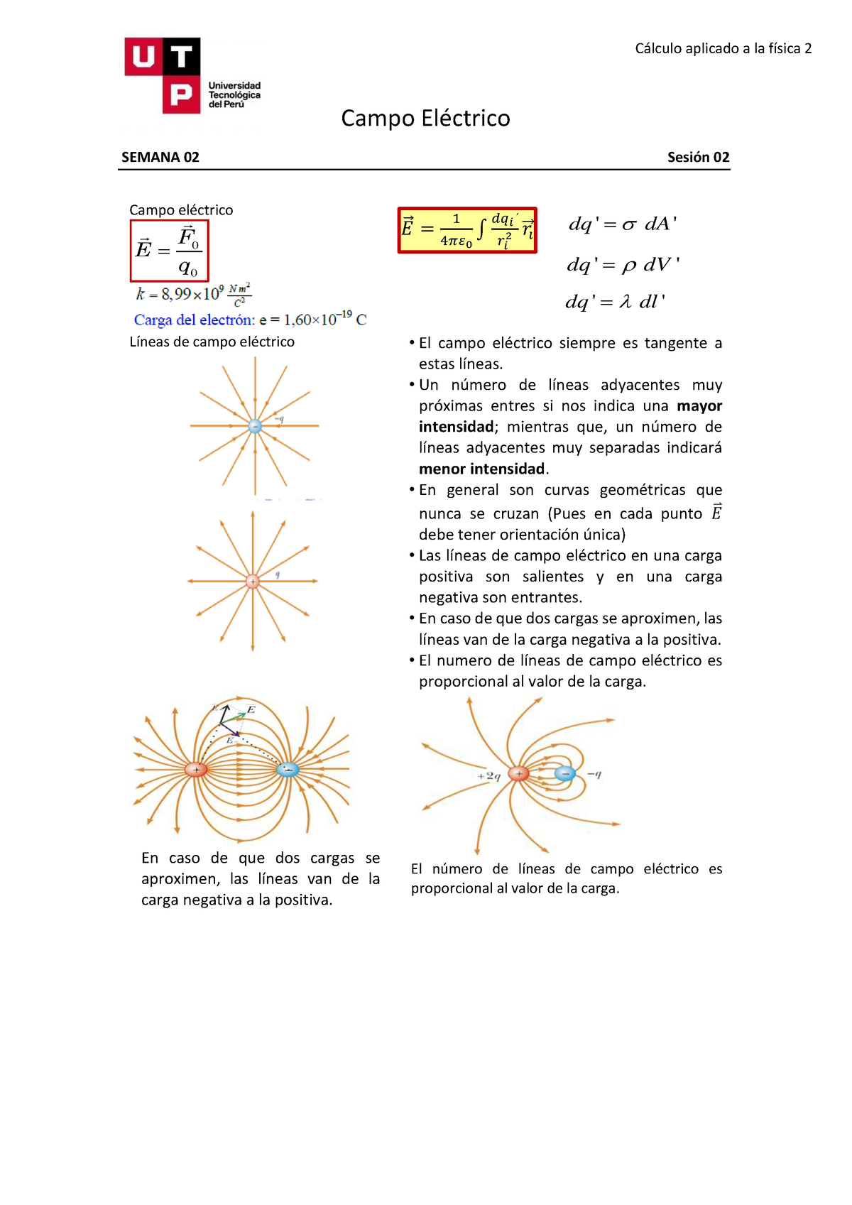 S02 S2 Ejercicios - C·lculo Aplicado A La FÌsica 2 Campo Eléctrico ...