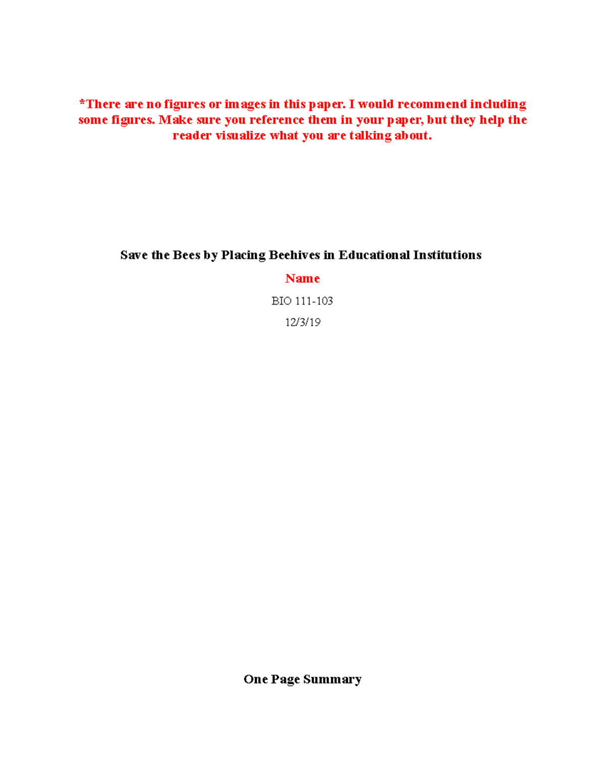 Example Paper 1 *There are no figures or images in this paper. I