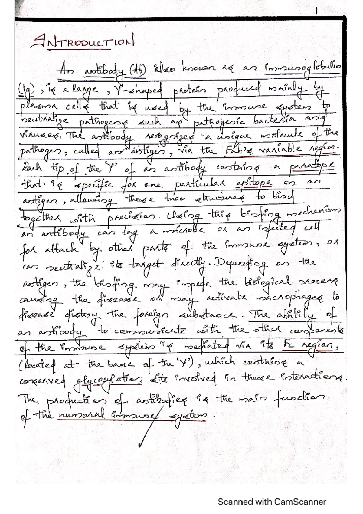 Immunoglobulin -antibody - I INTRODUCTION An antibody (Ab) also known ...