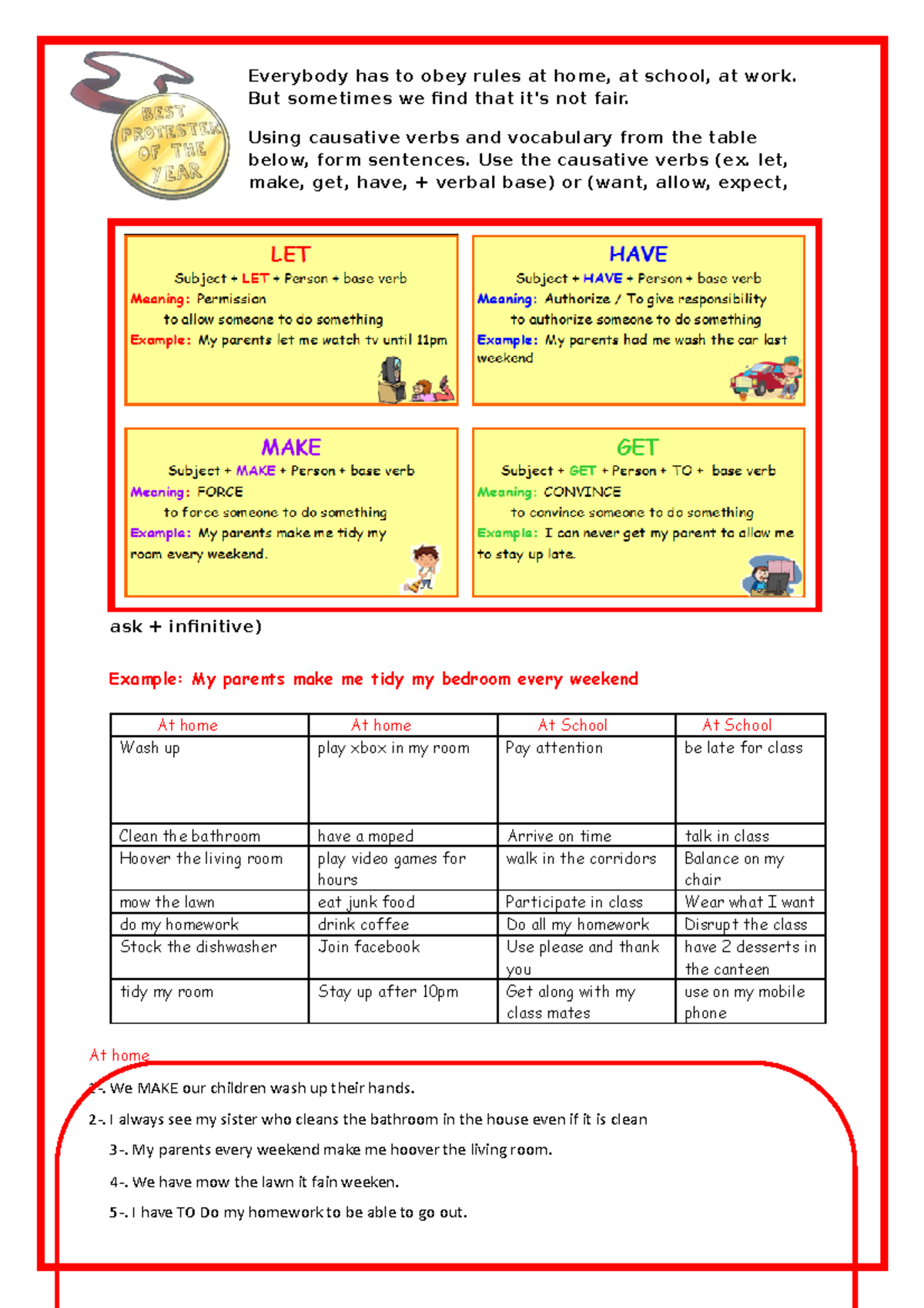 Causative-verbs-home-and-school-worksheet-templates-layouts 113463 ...