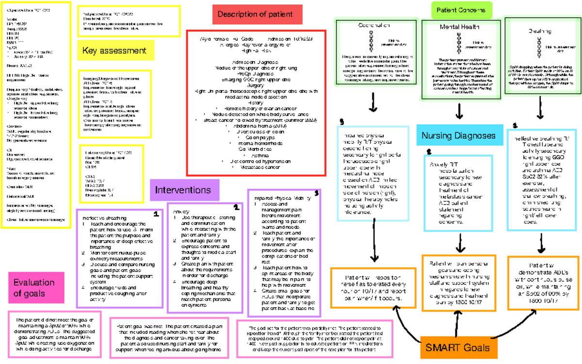 Clinical Concept Map 1 - ####### 74y, female. Full Code. Admission: 10 ...