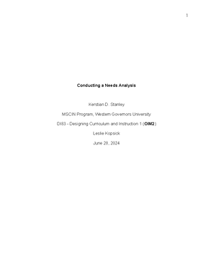 Template D184 Task 2 - Proficiency Scale and Assessment Blueprint ...