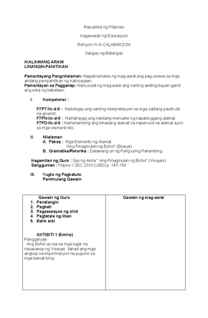 Lesson Plan (Ilipat) 6th - Republika ng Pilipinas Kagawaran ng ...
