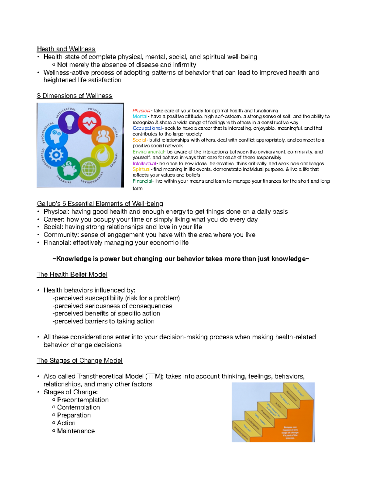 Module 1 Notes - Heath And Wellness Health-state Of Complete Physical ...