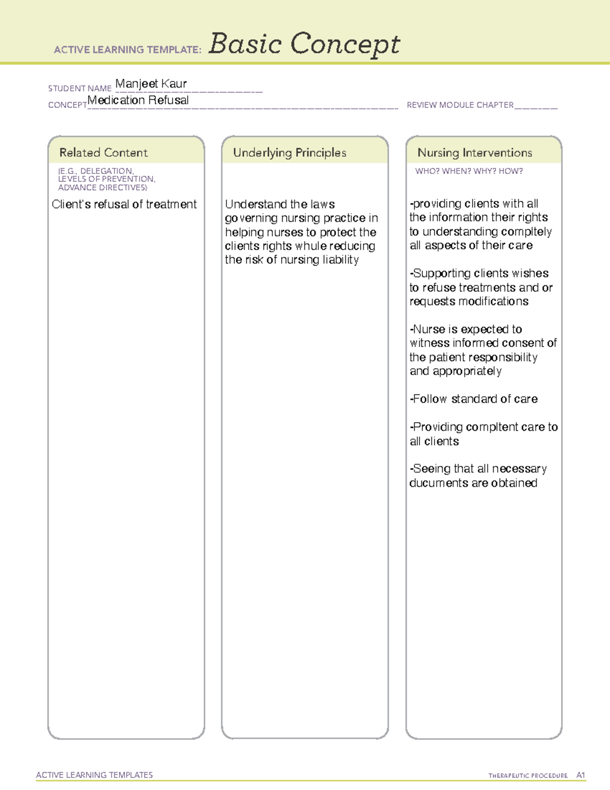 Leadership 6 - ACTIVE LEARNING TEMPLATES THERAPEUTIC PROCEDURE A Basic ...