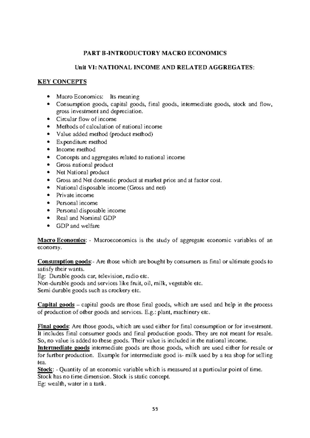 12 economics notes macro ch01 national income and related aggregates ...