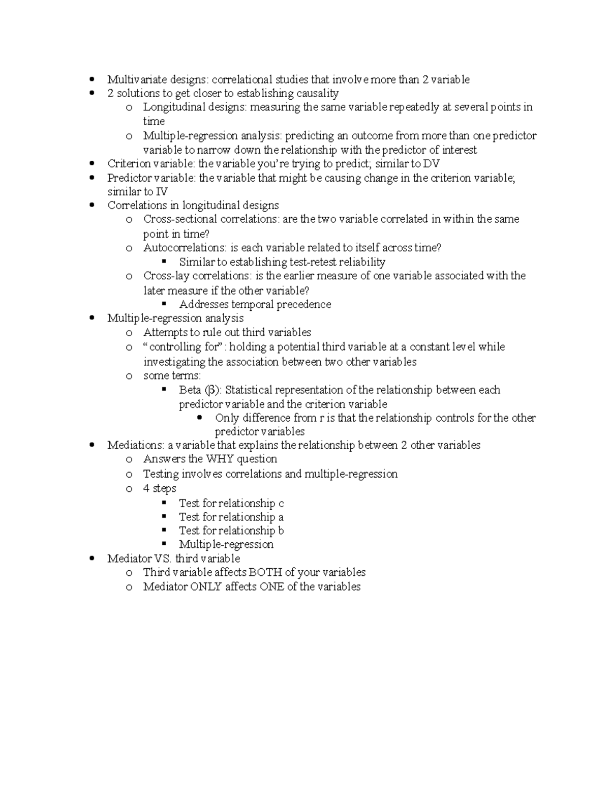 Multivariate correlational research - Multivariate designs ...