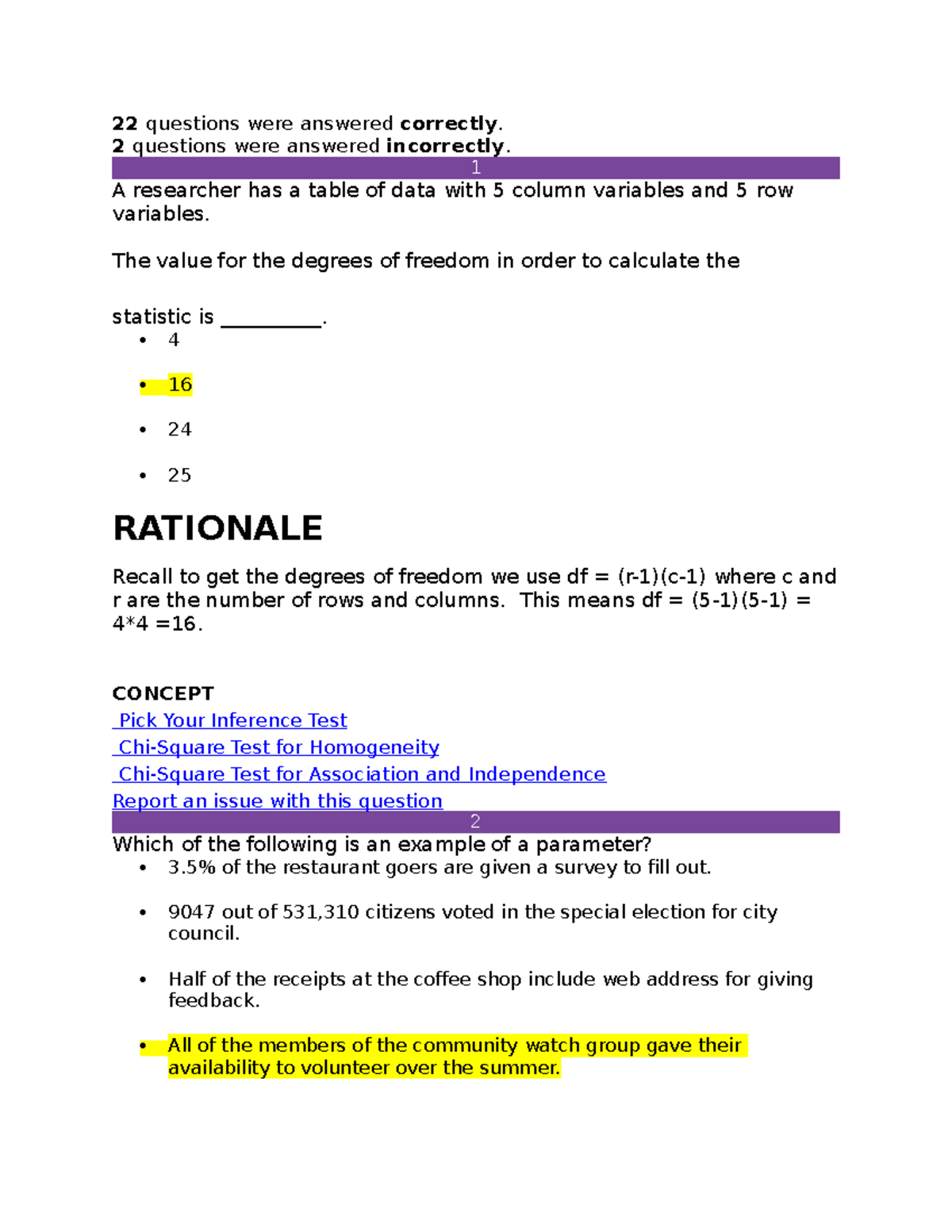 hypothesis testing statistics quiz