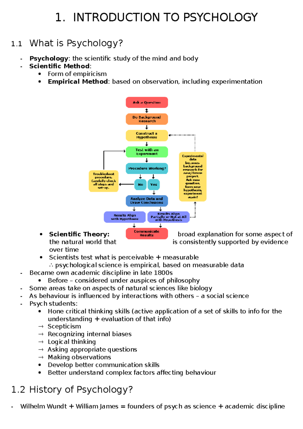 1. Introduction TO Psychology - 1. INTRODUCTION TO PSYCHOLOGY 1 What Is ...