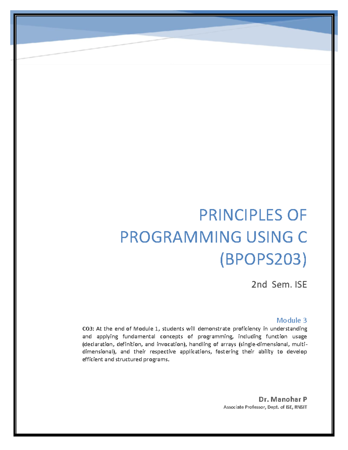 BCS203 Mod3 - Digital design - PRINCIPLES OF PROGRAMMING USING C ...