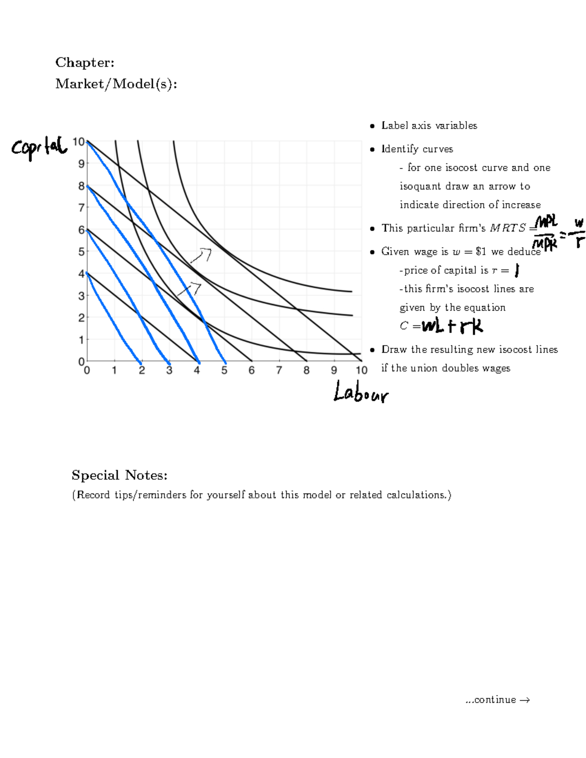 Worksheet 6 notes Chapter Market/Model(s) Label axis variables