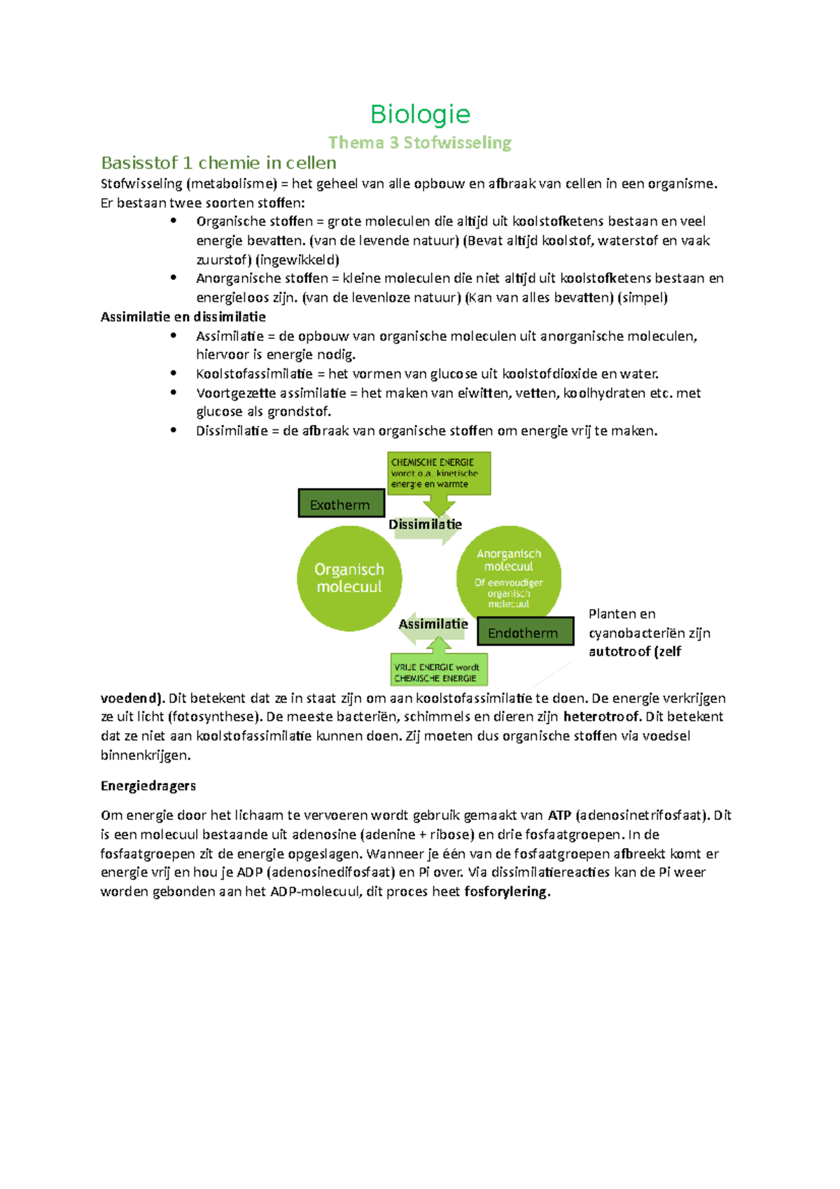 Biologie Thema 3 Stofwisseling - Biologie Thema 3 Stofwisseling ...