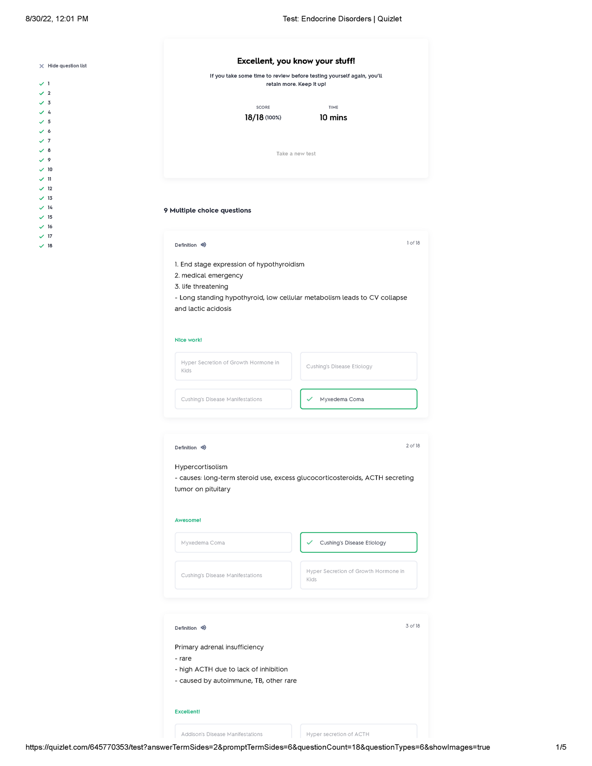 endocrine disorders case study 76 answers quizlet