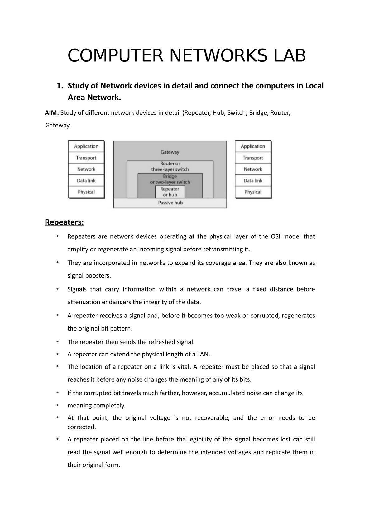 computer network lab assignments