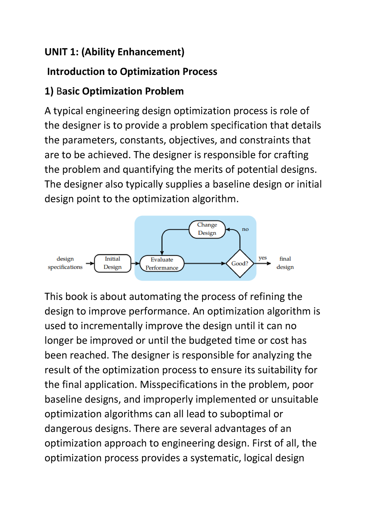 Optimization 1 - Notes - UNIT 1: (Ability Enhancement) Introduction To ...