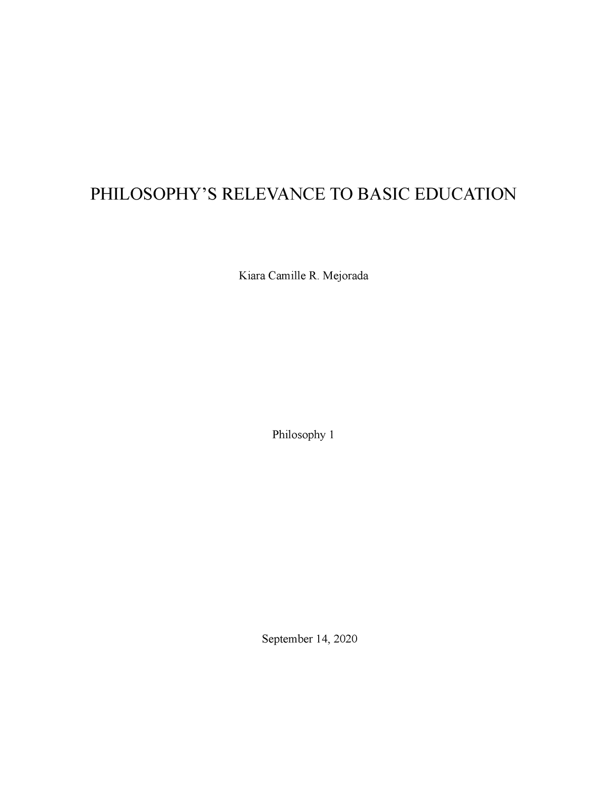 philosophy term paper title