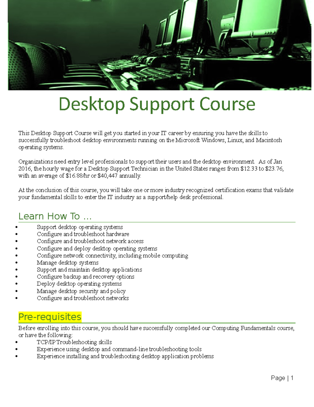 Desktop Support - adfasdfasdf - Desktop Support Course This Desktop ...