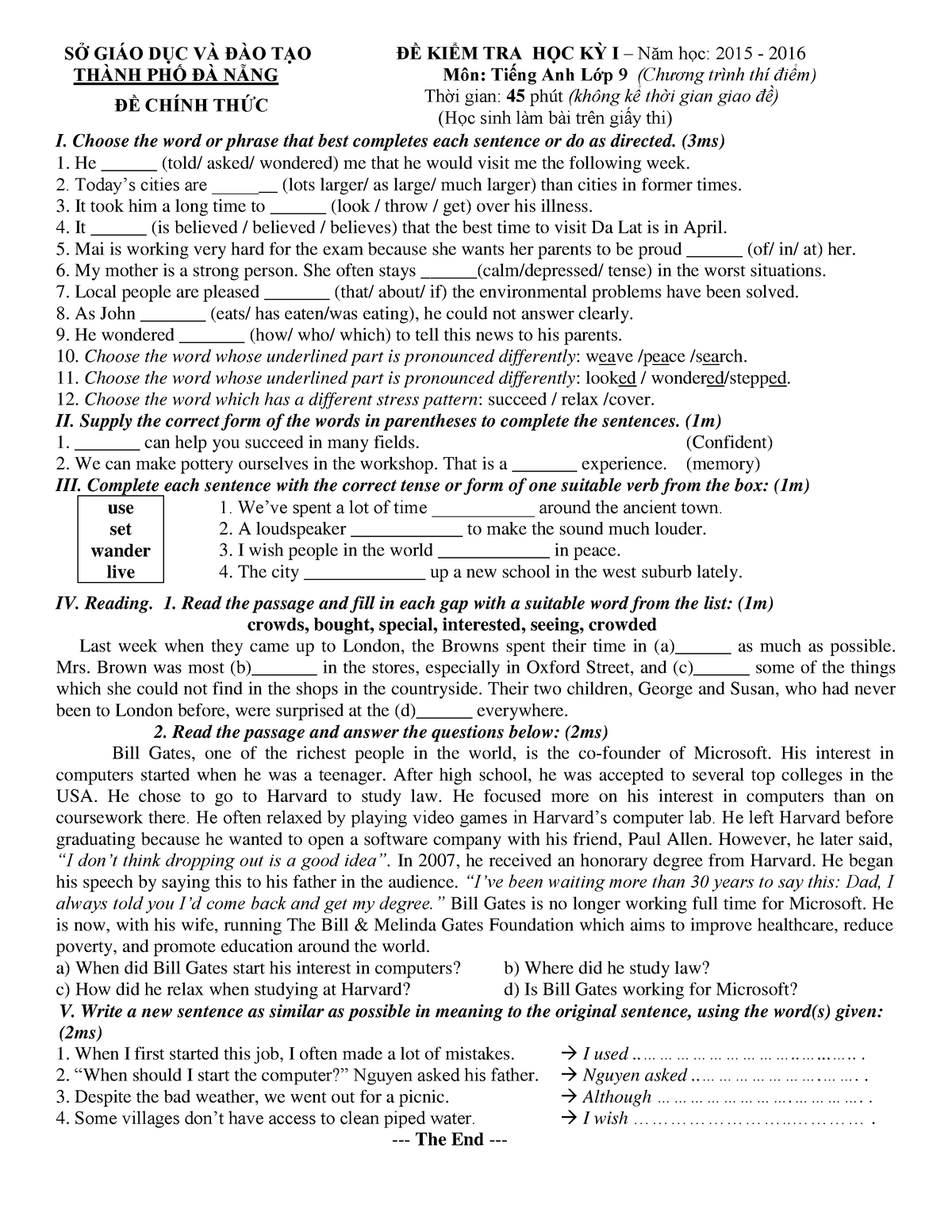 Choose The Word Or Phrase That Best Completes Each Sentence Brainly