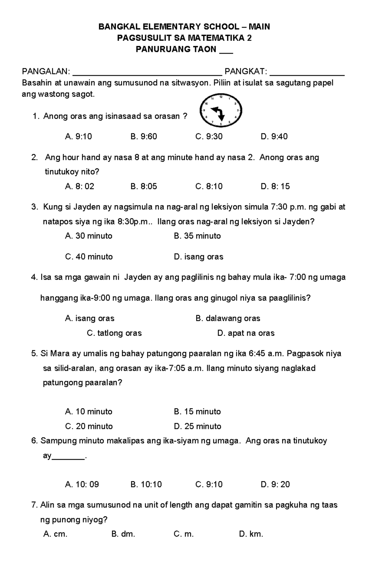 PT Mathematics 2 - Q4 V1 - Summary Philippine Constitution - BANGKAL ...
