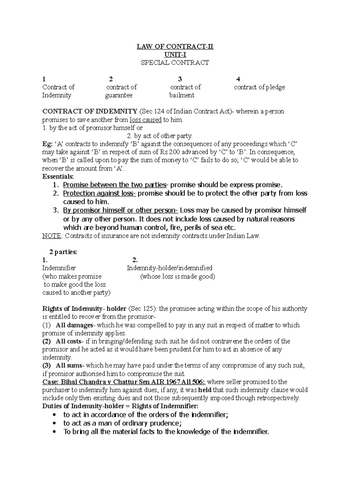 law-of-contract-2-vrgvrg-law-of-contract-ii-unit-i-special-contract