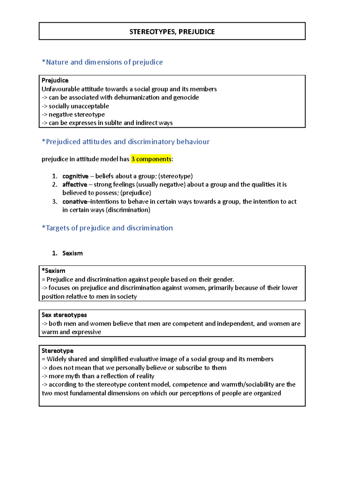 Stereotypes Prejudice Study Stereotypes Prejudice Nature And