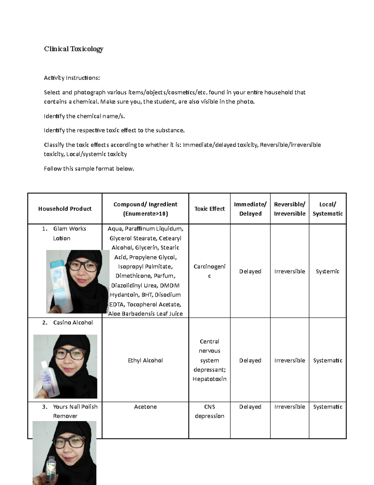 problem solving questions in toxicology