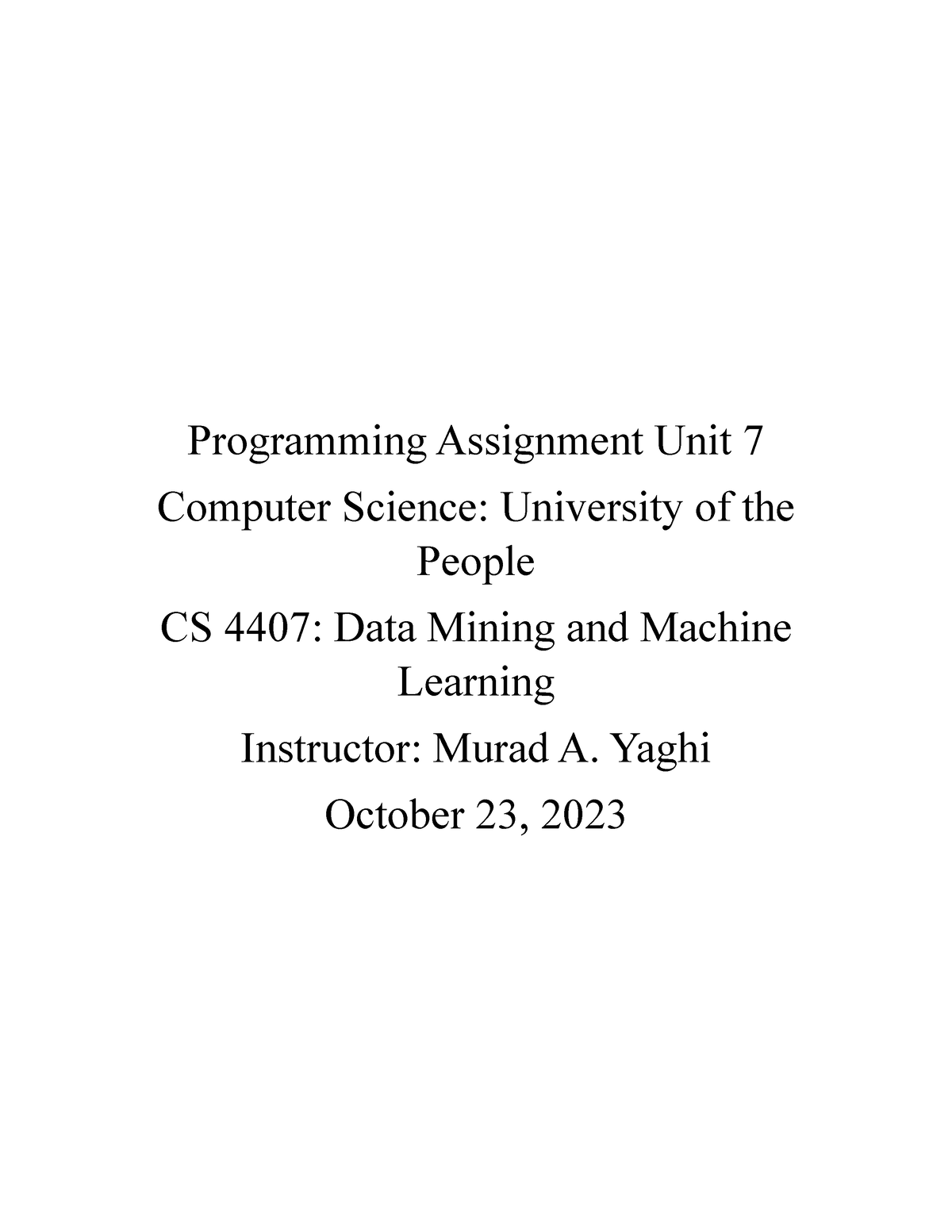 Assignment Unit 7 Programming Assign - Programming Assignment Unit 7 ...